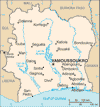 map of cote d'voire