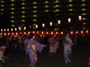 Women dancers in yukata at summer festival, akishima tokyo