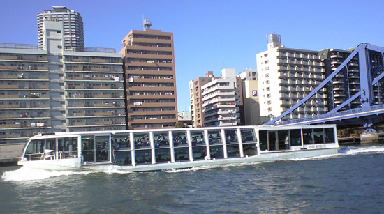 Tourists cruising the Tokyo bay